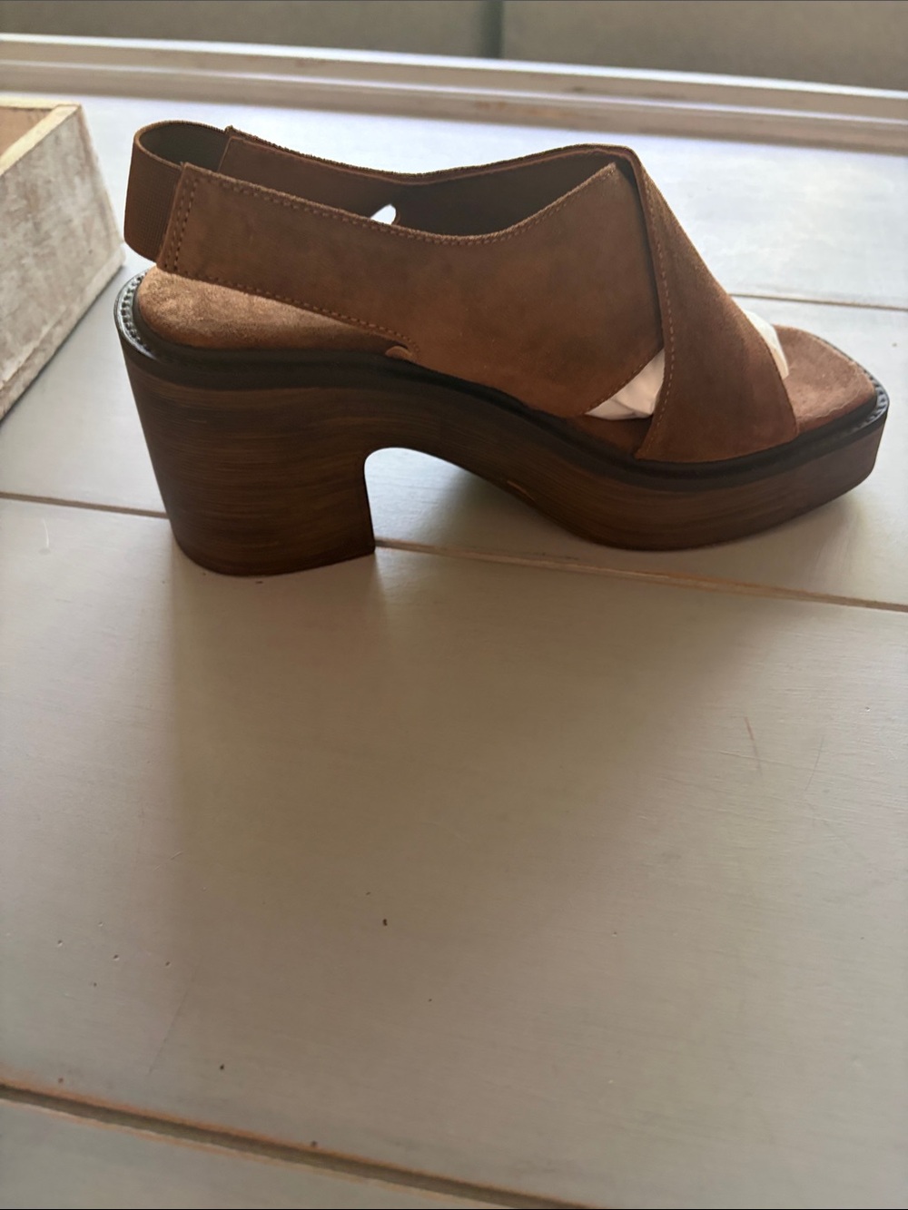 Free People Cora Platform Sandal in Cognac Brown